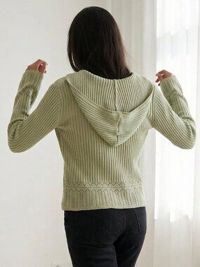 tangents Sage Cotton Blend Pullover Sweater Long-sleeved Women's XL Hoodie